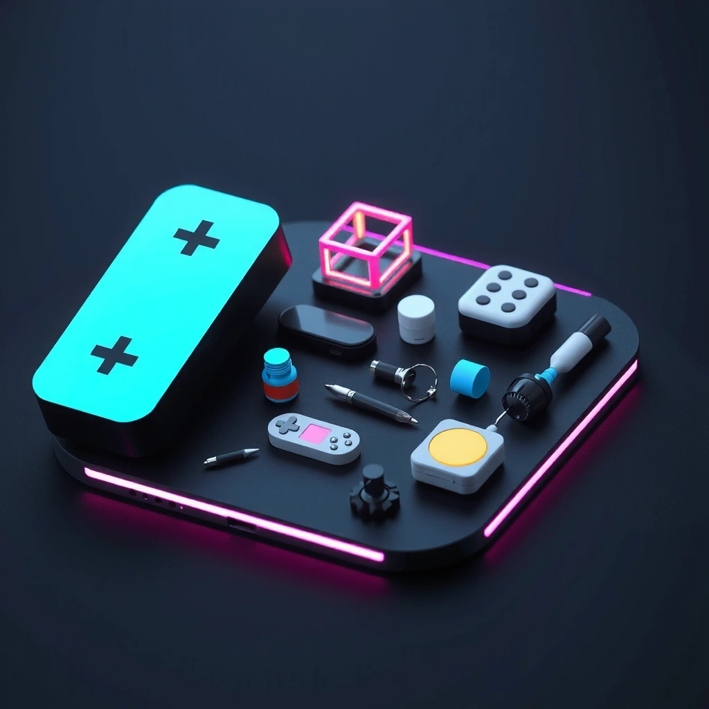 Abstract digital art representing game development journey